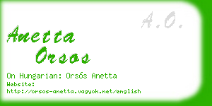 anetta orsos business card