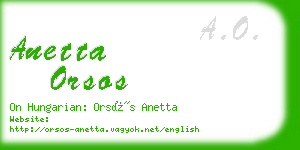 anetta orsos business card